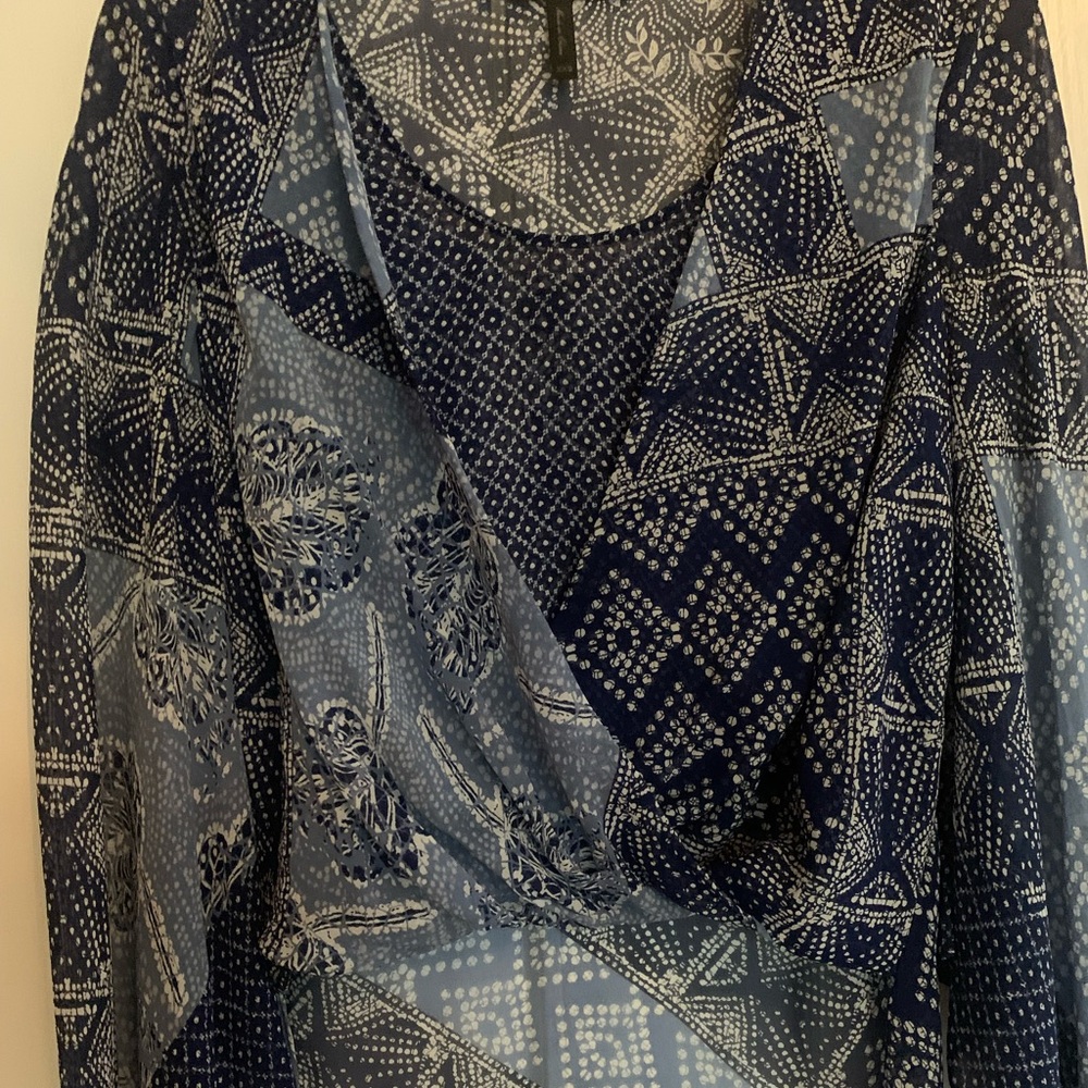 BCBG Maxazria Cute Blue Hi-Lo Top